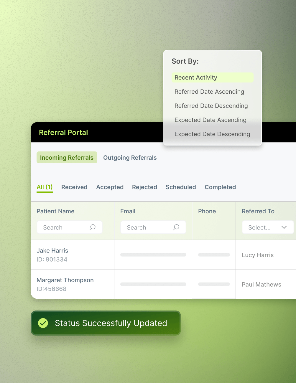 Referral Portal (External Clinician Interface)